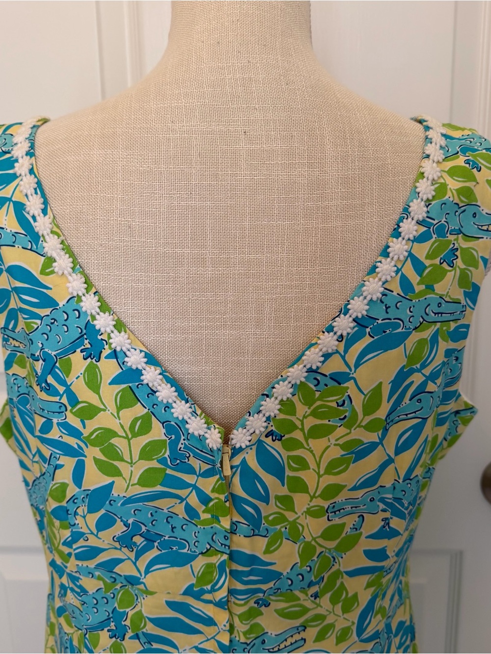 VINTAGE WHITE LABEL LILLY PULITZER MIMOSA EVERGLADES ALLIGATOR DRESS - Picture 3 of 15